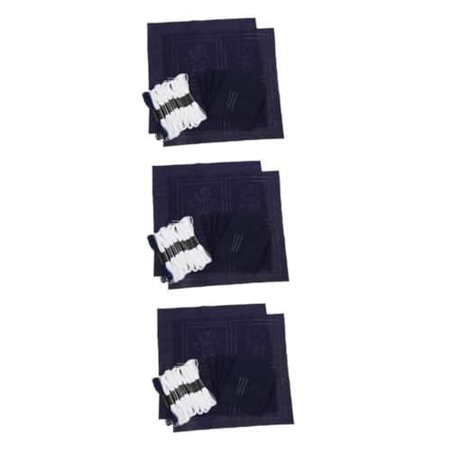 STOBOK 3 Sätze Stickmaterialpaket Japanisches Sashiko-set Sashiko-starterkit Handgefertigtes Untersetzer-set Sticksets Lustig Handgefertigte Sashiko-untersetzer Stoff Blue von STOBOK