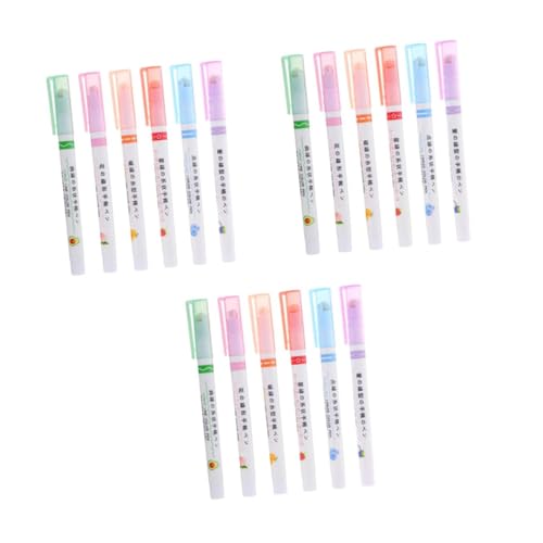 STOBOK 3 Sätze Textmarker Gel-highlighter Bunte Stifte Schüler Markierstift Grundlagen Studieren Buchmarkierungen Farbstifte Marker Für Erwachsene Bunter Lackstift Plastik 6 Stück * 3 von STOBOK