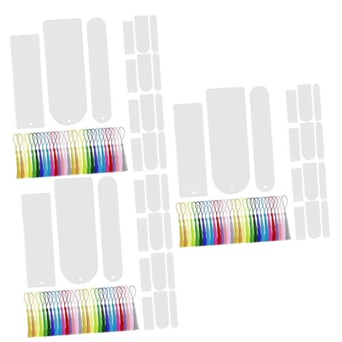 STOBOK 3 Sätze Transparentes Leeres Lesezeichen Etiketten Für Gewürzdosen Lesezeichen Aus Silikon Lesezeichen Quasten Perlen-lesezeichen Leerzeichen Klares Lesezeichen Acryl 30 Stück * 3 von STOBOK