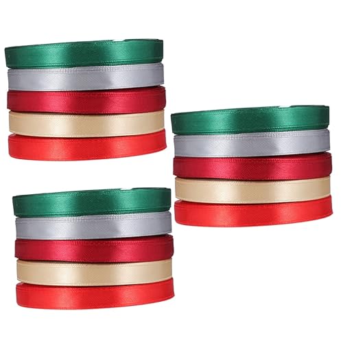 STOBOK 3 Sätze Verpackung Band Seidenband Ribbon Flechtgürtel Passenge Geschenkband Set Bänder Mehrere Girlande Doppelt Fleck Blumenband Geschenkverpackung Polyester 5 Rollen * 3 von STOBOK