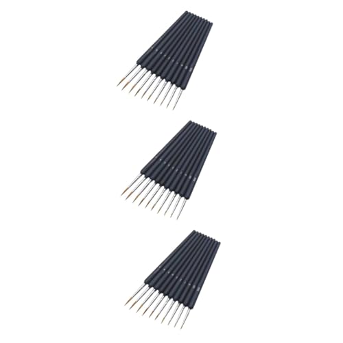 STOBOK 3 Sätze Wolfshaarbürste Pro Brush Acrylbilder Malerei Werkzeug Pinselhalter Farbstifte Machen Pinsel Zum Zeichnen Von Strichen Miniatur-detailpinsel Aluminiumrohr Blue 10 Stück * 3 von STOBOK