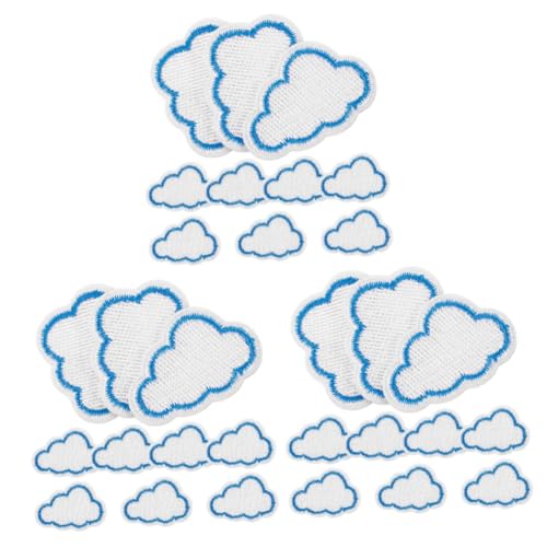 STOBOK 3 Sätze Wolkenstoffaufkleber Clouds Artifical Cloud Fittinge Packet Dekoartikel Clouso Kleiderflicken Abriebfeste Hutaufnäher Multifunktionale Mantelflicken Stickgarn 10 Stück * 3 von STOBOK