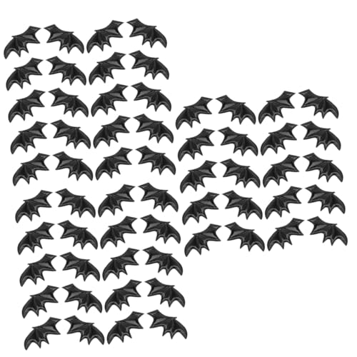 STOBOK 3 Sätze Zubehör Für Fledermausflügel Halloween Diy Zubehör Halloween-dekorationen Im Freien Fledermäuse Kostüm Mit Schwarzen Flügeln Gruseliges Black Pu-leder 40 Stück * 3 von STOBOK