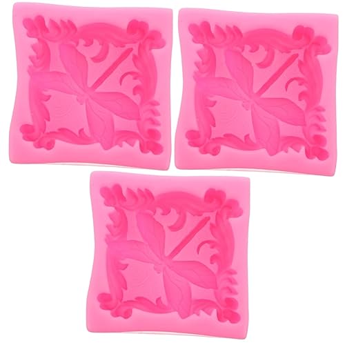 STOBOK 3 Stk Silikonform Kerzenformen Backform Dekor Kuchenfondant Form zur Seifenherstellung schokoladenform silikonmuffinformen Fondantform DIY Seifenform Seifengießform Kieselgel Rosa von STOBOK