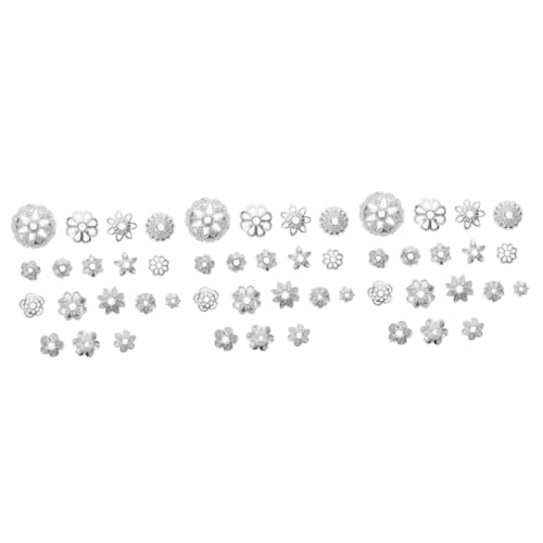 STOBOK 3 Stück 1 Buddhistische Perle Blumenhalter Vintage Perlenkappen Perlenkappen Abstandshalter Schmuckteile Blumenperlen Silberne Perlenkappen Blumenperlenkappen von STOBOK