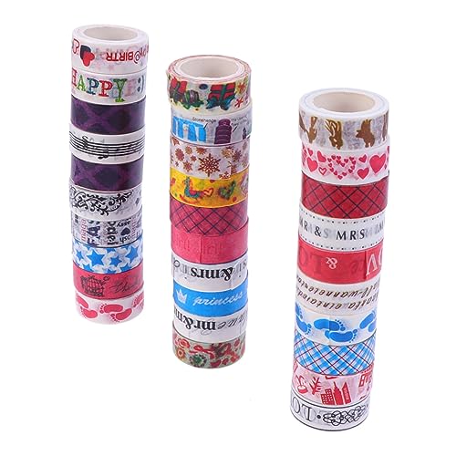 STOBOK 30 Rollen Klebestreifen bürodekorationen the washi tape farbiges klebeband Creative tape Japan paper tape Craft tape Punkt farbiges Band Papierbänder DIY-Label-Handwerk Klebebänder von STOBOK