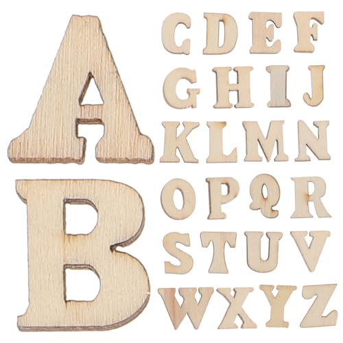 STOBOK 300st Englische Holzbuchstaben Buchstabe Zeichen Großer Holzbuchstabe Holzscheiben Zum Basteln Bastelbriefe Buchstaben Für Die Wand Holzwand Alphabet Buchstaben Khaki von STOBOK