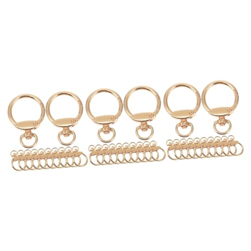 STOBOK 36 Stk Ringschnalle aus Schlüsselanhänger gesteckt schlusselanhanger etikett Federhaken Metallring Schlüsselbund für Schlüssel goldener Schlüsselringe von STOBOK