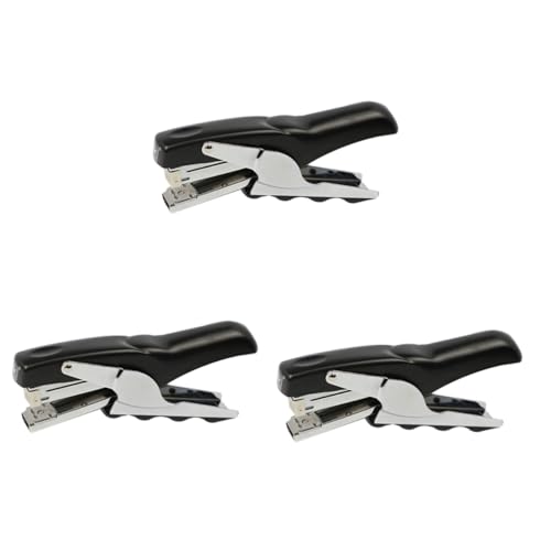 STOBOK 3St Hochleistungs-Zangenhefter schulhefter Office stapler Easy to use stapler Convenient stapler tragbarer Hefter kommerzieller Hefter Kanal buchen Handgriff-Hefter Black von STOBOK