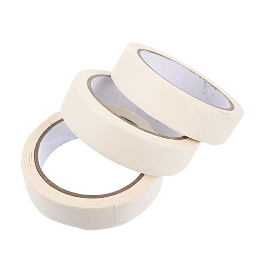 STOBOK 3St Malerband Streifen Maskierung Bandspender Abdeckband malen Klebstoff doppelt bodenmarkierungsband washi-tape Malerkreppband aufkleber Kunstpapierbänder Papier Klebeband Beige von STOBOK