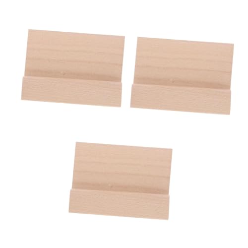 STOBOK 3St Tischkalender Basis Holzkalenderständer Kartenhalter aus Holz Tischdekoration aus Holz Holzständer für Namensschilder Zahlenkarten stehen Verkaufsständer Gruß stehen Beige von STOBOK