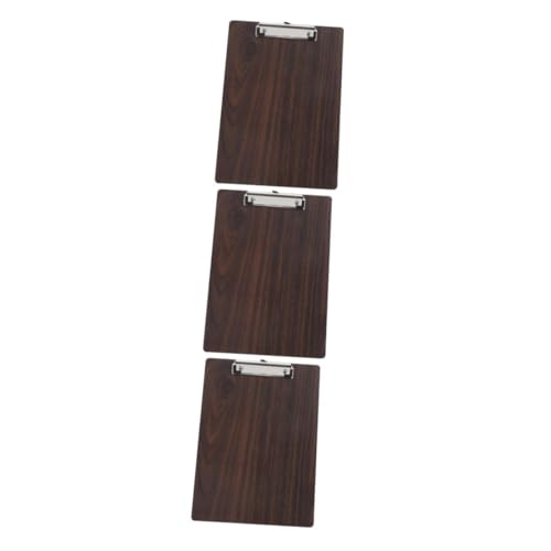 STOBOK 3St Zwischenablage Zeichenbrettklammern Schwammpalette Brettklammern für Baubedarf Holz Clipboard Zeichentafel Schreibtafel-Clip Büro-Klemmbrett mit Clips Holz und Edelstahl Coffee von STOBOK