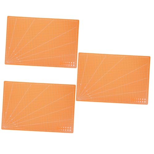 STOBOK 3st Doppelseitige Schneideunterlage Schneidebrett Zum Basteln Tisch Wasserziehmatte Handwerk Papierschneider Schneidematte Nähen Küchenmatte Hobby-schneidematte Stoff Orange von STOBOK