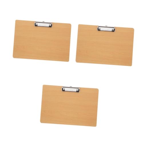 STOBOK 3st Schreibblock-clip Datei-organizer-zwischenablage Klemmbrett Schwer Office-dateiordner Kleines Klemmbrett Büroklammer Clipboard-clips Organisator Für Papierakten Mdf Khaki von STOBOK