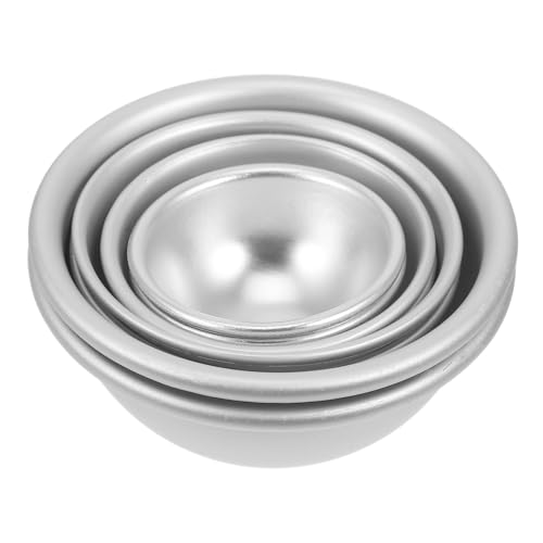 STOBOK 4 Paare Form Für Badesalzkugeln Badekugel-bastelset Kleine Kuppelförmige Kuchenformen Halbkugelförmige Kuchenformen Mini-baseball-kuchenform Geleeformen Silver Aluminiumlegierung von STOBOK