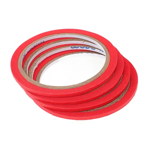 STOBOK 4 Rollen Kleiderband Klebeband Schneidetape Markierungsband dekoration Etikettierungsband selbstgemachte abklebebänder strapazierfähiges Abdeckband beschreibbare Bänder Papier rot von STOBOK