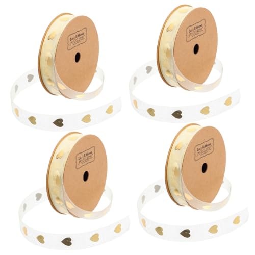 STOBOK 4 Rollen Schleife Foto personalisiert Party Band umwickeln Liebe seidenband ribbon gold foil geburtstagskerzen valentine Bastelband Bastelbänder zum Einwickeln Schneegarn von STOBOK