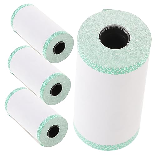 STOBOK 4 Rollen Thermopapier Planke Papierhandtuch Masse Bis Papier Für Thermodrucker Aufkleber Kopierpapier Thermodruckband Etikett Wärmebildkamera Quittungspapier Pergament Kasse Green von STOBOK