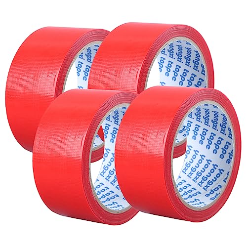 STOBOK 4 Rollen Wasserdichtes Gewebeband doppelt Band schwere Bandspender Gel Bad teppichklebeband carpet tape Klebeband für Handwerk schwarzes Klebeband Polyethylen und Gazefaser rot von STOBOK