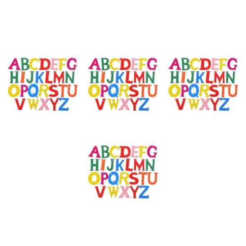 STOBOK 4 Sätze 4 Sätze Englisches Alphabet Holzspäne Holzalphabet Buchstaben Buchstaben Gemischtes Holzalphabet Kinderzimmer Wanddekoration Vorschule Lernspielzeug 200 Stück * 4 von STOBOK