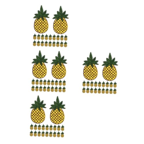 STOBOK 4 Sätze Ananas -stickerei Dekorative Ananas Patch-frucht Wärmepolster-anti-scenen-handschuhe Mini-zubehör Hosen Dekorative Patches Stoffflicken Für Kleidung Stickgarn 20 Stück * 4 von STOBOK