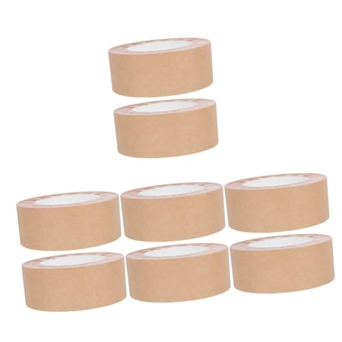 STOBOK 4 Sätze Aquarell-malband Verstärktes Packband Streifen Verpackungs Band Montageband Braunes Packband Wasseraktiviertes Klebeband Haushaltsdichtband Papier Light Brown 2 Rollen * 4 von STOBOK