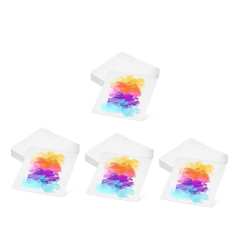 STOBOK 4 Sätze Aquarellpapier Aquarellkarten Kartonpapier Wasserzeichnungskarte Zeichenpapier Malpapier Für Kinder Papier Für Die Aquarellmalerei Weiß 50 Stück * 4 von STOBOK