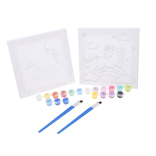 STOBOK 4 Sätze Farb- und Dekorationsmalerei bastelset basteln für bastelzeug für painting set for dekorative Kindermalerei zahlen malen selber machen Holz von STOBOK