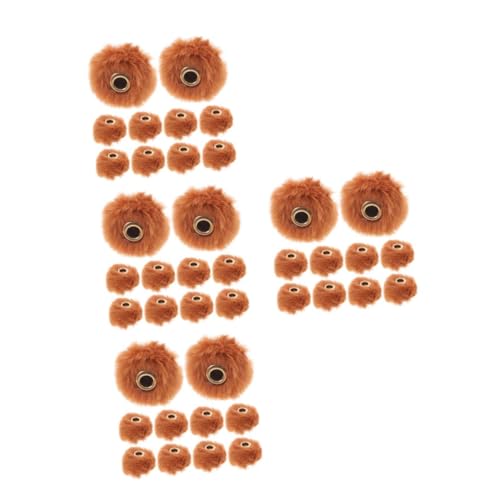 STOBOK 4 Sätze Fellknäuel-anhänger Mini-fellbälle Pom-pom-perlen Kunstpelzperlen Anhänger Zur Schmuckherstellung Pompon Für Schlüsselanhänger Brown Künstliches Kaninchenfell 10 Stück * 4 von STOBOK