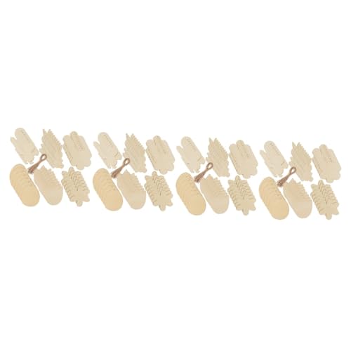 STOBOK 4 Sätze Hasenei-holzchips Heimdekoration Teller Diy Holzornamente Holzanhänger Ostern Das Etikett Ostern Geformte Partyanhänger Selber Machen Khaki 42 Stück * 4 von STOBOK