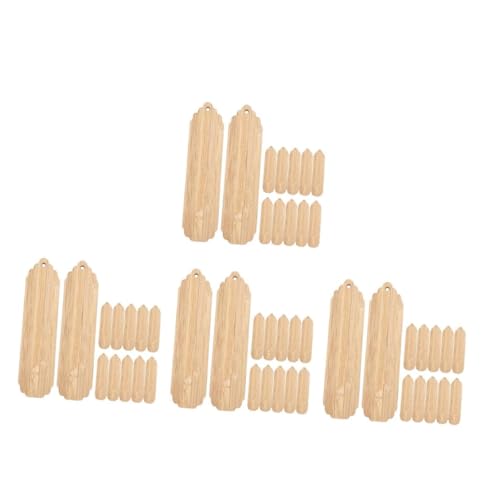 STOBOK 4 Sätze Hölzernes Lesezeichen Weihnachtsdekoration Girlande Leere Tags Weihnachten Unvollendetes Lesezeichen Dekorationen Tür Ornamente Weihnachtsschmuck Holz Beige 12 Stück * 4 von STOBOK