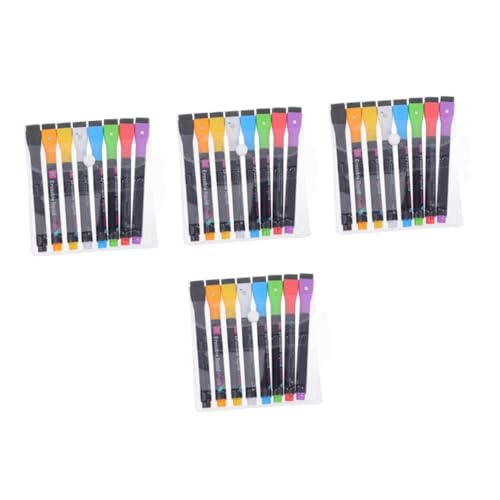 STOBOK 4 Sätze Löschbarer Lampenstift Fenstermarker Für Glas Abwaschbar Magnetischer Trocken Abwischbarer Marker Trockener Löschstift Fluoreszierender Markierungsstift Pp 8 Stück * 4 von STOBOK