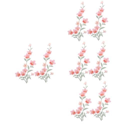 STOBOK 4 Sätze Magnolienbeet Dekoration Stickerei Applizierte Blumen Dekorative Patches Gestickte Aufnäher Randbereich Selbstklebende Patches Kleidungsversorgung Polyestergarn 2 Stück * 4 von STOBOK