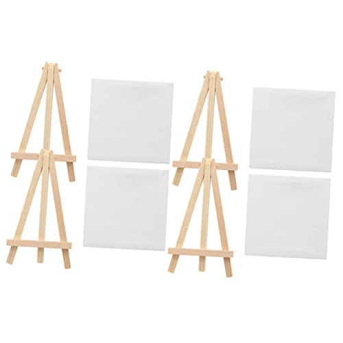 STOBOK 4 Sätze Mini-Ölgemäldetafel Anzeige Wandtattoos Kunstleinwände für Leinwandmalerei aquarellbilder easel handgefertigte DIY-Malleinwand entzückender gemälderahmen hölzern Weiß von STOBOK