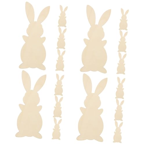 STOBOK 4 Sätze Ostern Holzspäne Hasenzubehör Entenplüsch Häschen Zeug Heu Hasenkäfig Jo Holzfiguren Ostern Holzanhänger Ostern Ostern-kaninchen-ornament Zarte Hasenverzierung 4 Stück * 4 von STOBOK