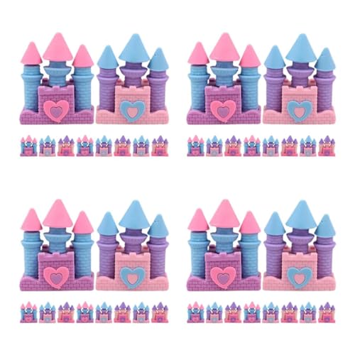 STOBOK 4 Sätze Schloss-radiergummi Bulk Radiergummi Puzzle-radierer Prinzessin Radiergummi Spaß Gummiradiergummis Radiergummis Lustige Radiergummis, Großpackung 10 Stück * 4 von STOBOK