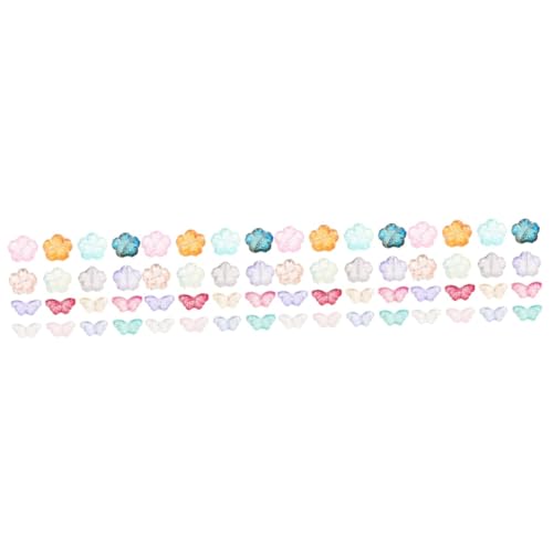 STOBOK 4 Sätze Schmetterling Glaskristallperlen Perlenschmuck Material Charms Dekorationen Aquamarin Solar Edelsteinperlen Bügelperlen Mondstein Aufbewahrungsröhren Neon 80 Stück * 4 von STOBOK