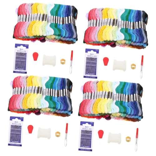 STOBOK 4 Sätze Stickgarn Armband-Set Stickerei-Kits Freundschaftsarmbänder Handstickset Armbandfäden embroidery bastelzeug Stickerei-Kit für Kunsthandwerk sticknadel selber machen Plastik von STOBOK