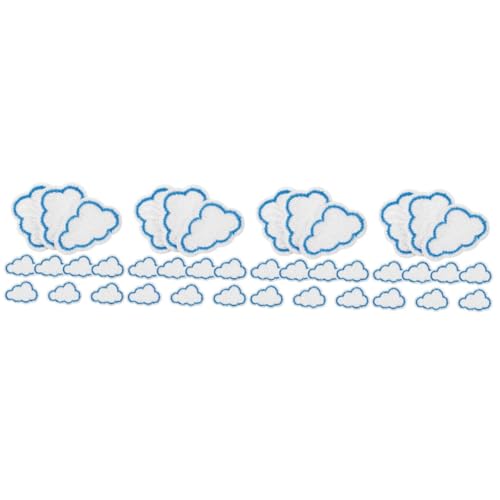 STOBOK 4 Sätze Wolkenstoffaufkleber Clouds Artifical Cloud Aufbügeln Gürteltasche O'bag Kompakte Kleiderflicken Mantelflicken Selber Machen Zarte Eisenflecken Stickgarn 10 Stück * 4 von STOBOK