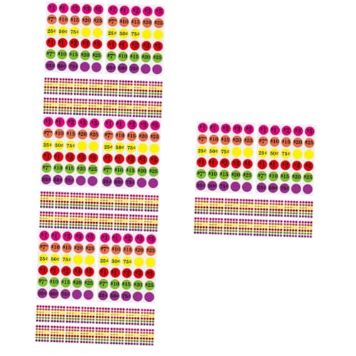 STOBOK 4 Stück 6 Tag Aufkleber Runde Etiketten Aufkleber Etikettenhalter Preisschilder Garagenschilder Gefrierschrank Etiketten Leere Aufkleber Preisschild Garagenverkauf von STOBOK