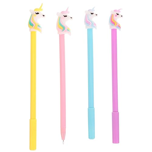 STOBOK 4 Stück Einhorn Lichtstift Glitzer Stift Gelschreiber mit feiner Spitze Cartoon-Gelstift einhorn stift einhorn kugelschreiber Stift in Cartoon-Form schöner Gelstift Kieselgel von STOBOK