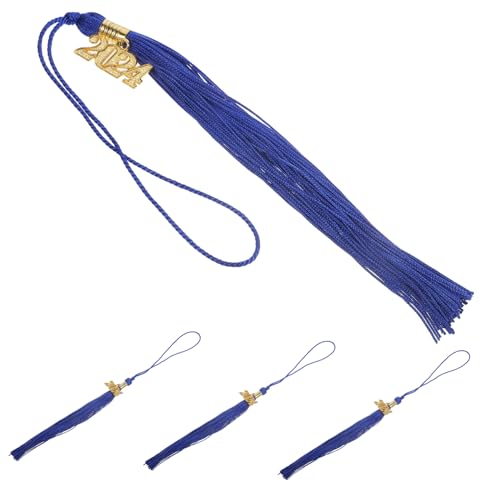 STOBOK 4 Stück Graduierungskappe Quasten Abschlusskappe und Schärpe Abschlusshutständer Abschlusskappe mit goldener Quaste Dekore für Abschlusskleider Quasten Abschluss Polyester Blue von STOBOK