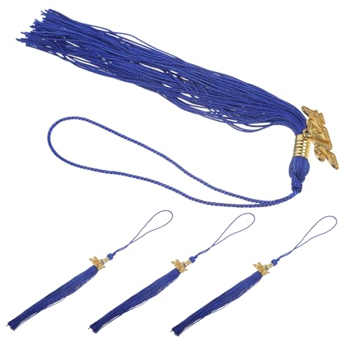 STOBOK 4 Stück Graduierungskappe Quasten Kappen Glückwunsch Absolventendekorationen Abschlusskappe Abschlussquaste Materialien für die Abschlusssaison Quasten Abschluss Polyester Blue von STOBOK