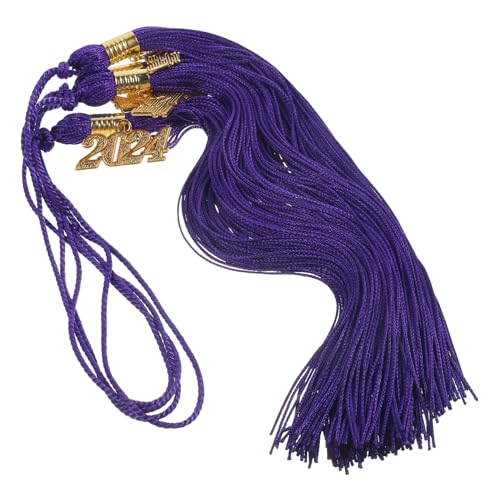 STOBOK 4 Stück Graduierungskappe Quasten Kappen verstellbare Graduierungskappe Dekore für Abschlusskleider goldene Quaste Abschluss liefert dekorative Fransenanhänger Polyester Violett von STOBOK