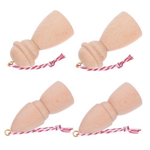 STOBOK 4 Stück Kleiner Mann-Anhänger aus Holz DIY Holzpuppen Peg-Puppen holzspielzeug Unlackierte Holzpuppen Bastel Holzpuppen Menschenfiguren aus Holz unfertige Holzfiguren hölzern Beige von STOBOK