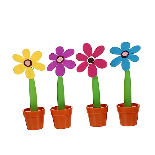 STOBOK 4 Stück Kugelschreiber für Sonnenblumenstifte Blumenförmiger Stift Niedlicher Stift in Blumentopfform schulzeug farbige kugelschreiber Schulkugelschreiber Schreibstift von STOBOK