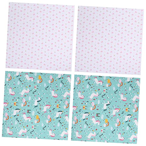 STOBOK 4 Stück Patchwork-Gruppe Bedruckter Chiffonstoff Patchwork-Stoffbündel gesteppter Stoff Leinen bastel Materialien Stoffblumen Quilten von Baumwollstoffen Steppstoff Baumwolle Green von STOBOK