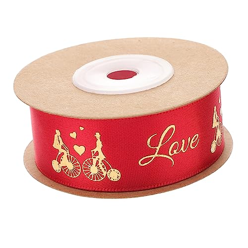 STOBOK 4 Stück Schleife Hochzeitsband Dekoratives Blumenband Band Für Valentinstag Geschenkverpackungsband Valentinstag Geschenkband Valentinstag Verpackungsband Geschenkbänder Polyester von STOBOK