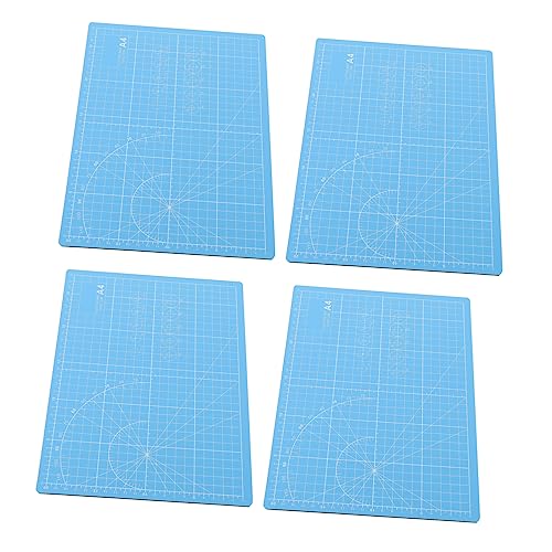 STOBOK 4 Stück Schneidbrett Steppen Von Gitterlinien Gedruckte Platten Tischschneidematten Gravur Schneidematten Lackmatte Passepartout Zuschneiden Schneidematten Aus Stoff Blue Pvc von STOBOK