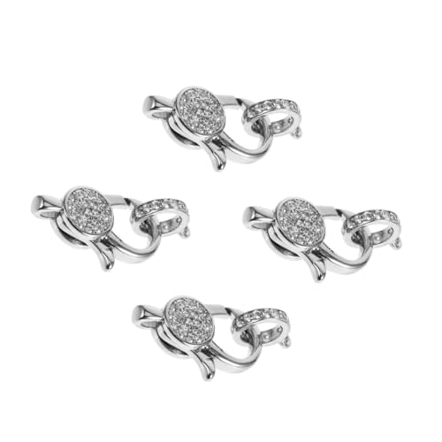 STOBOK 4 Stück schmuckwerkzeug Schmuckanhänger Schmuckherstellungszubehör Schmuckzubehör Schmuckverbindung Ringe Karabinerverschlüsse Halskettenschnallen selber machen Strasssteine Silver von STOBOK